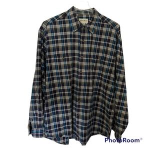 Men’s XL Eddie Bauer Blue and Black Long Sleeve Shirt